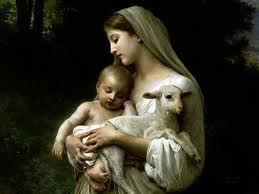 madonna and child and lamb