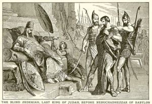 19th Century English School: Blind Zedekiah, Last King of Judah, Before Nebuchadnezzar