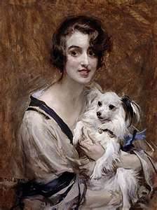 the lady with the pet dog