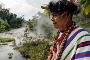 Maestro Juan Flores runs the healing center at the Mayantuyacu Boiling River 