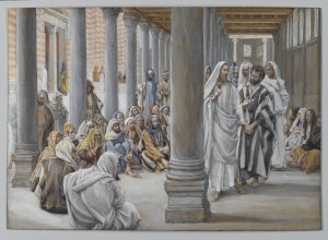 Tissot: Jesusu Walks in the Portico of Solomon