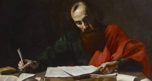 A 17th Century depiction of Paul writing his epistles